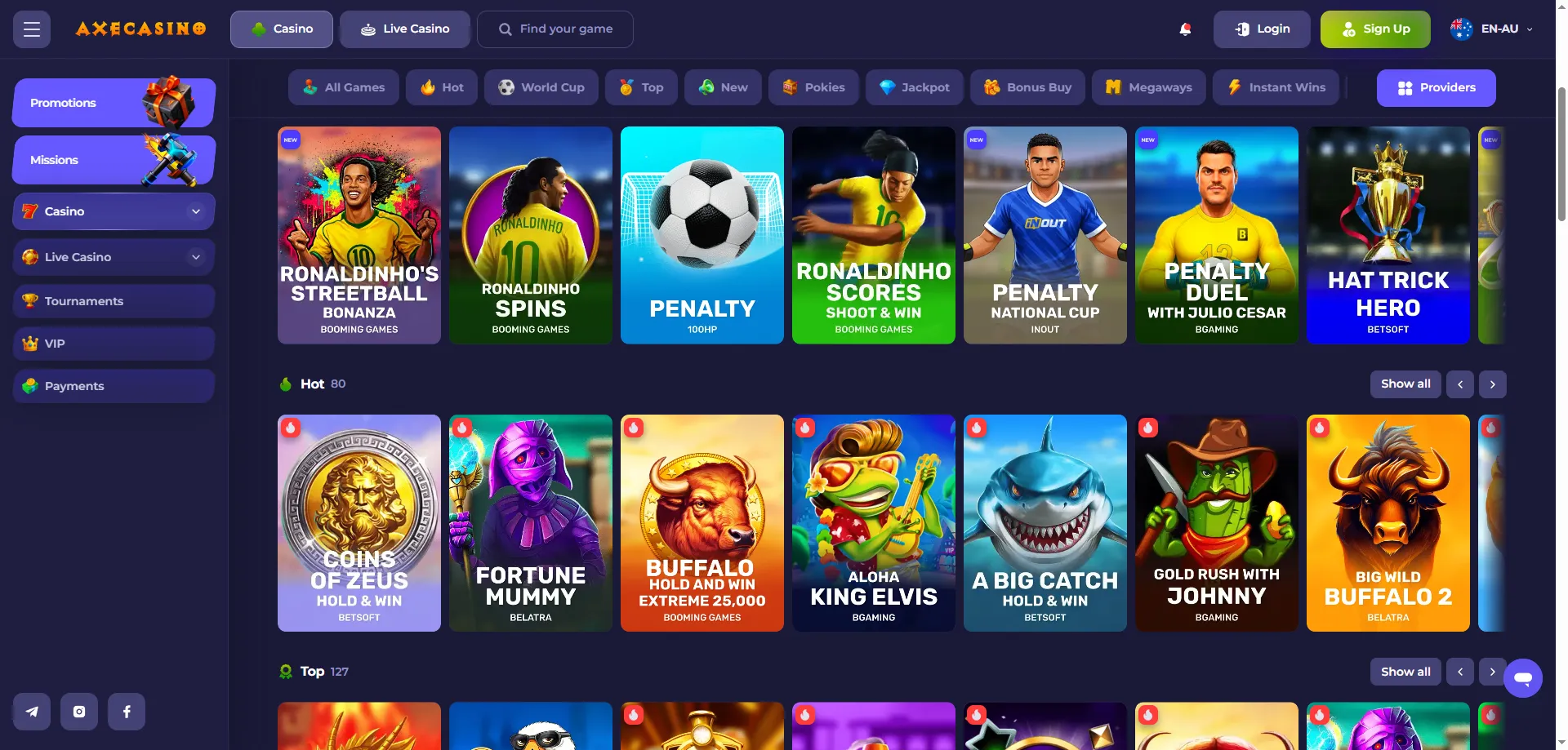 AxeCasino slot games